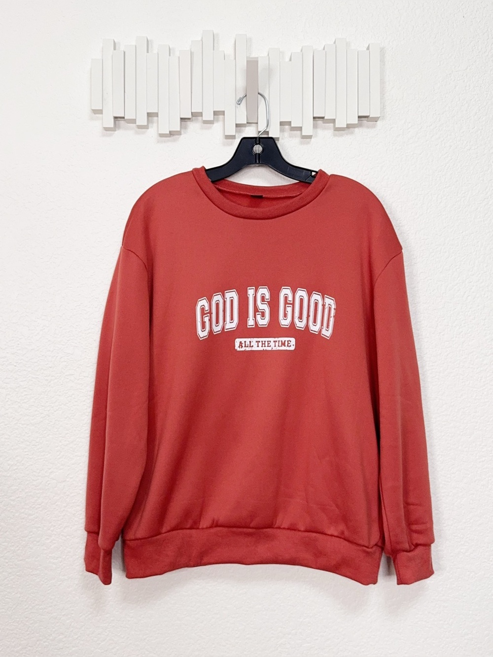 God Is Good All The Time Christian Faith Graphic Fleece Crewneck Sweatshirt